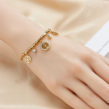 316L Stainless Steel Tree of Life Bracelet Gold Women’s Jewelry