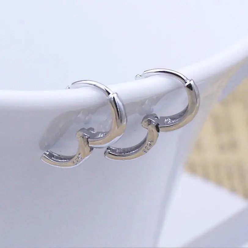 925 Sterling Silver Huggies Hoop Earrings for Women & Men