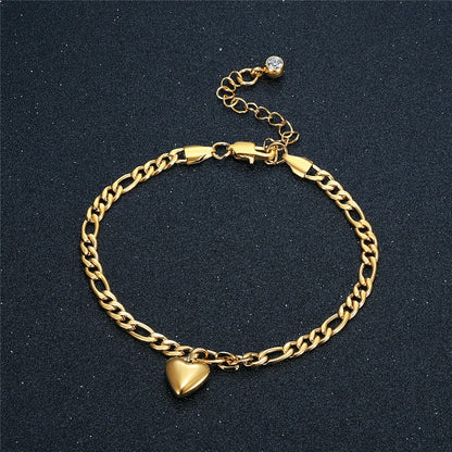 Gold Stainless Steel Cuban Link Anklet Women’s Beach Jewelry