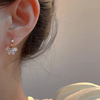 Fashion Women's Classic Butterfly Zircon Earrings for Women Birthday Party Wedding Crystal Jewelry Gift