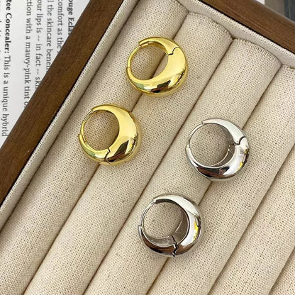 Sterling Silver Gold Round Earrings for Women Vintage Jewelry