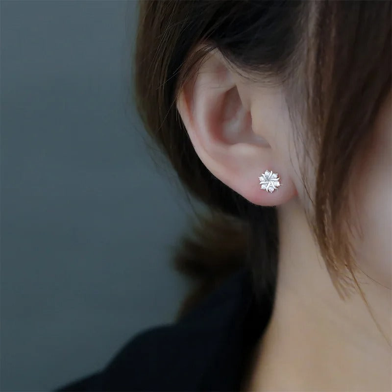 Women’s CZ Love Knot Stud Earrings 14K Gold Plated 925 Silver