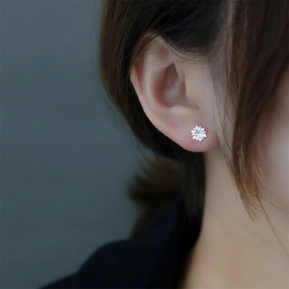 Women’s CZ Love Knot Stud Earrings 14K Gold Plated 925 Silver