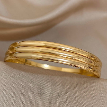 Women’s Stainless Steel Bracelet Set Basic Minimalist Bangles