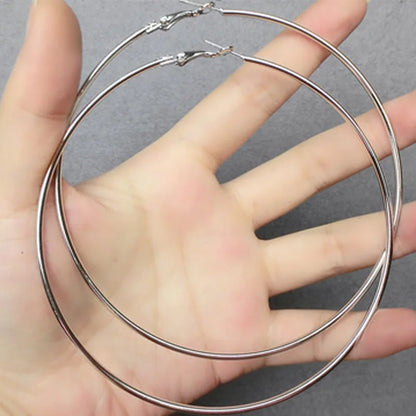 Oversized Hoop Earrings for Women Smooth Big Circle Punk Jewelry