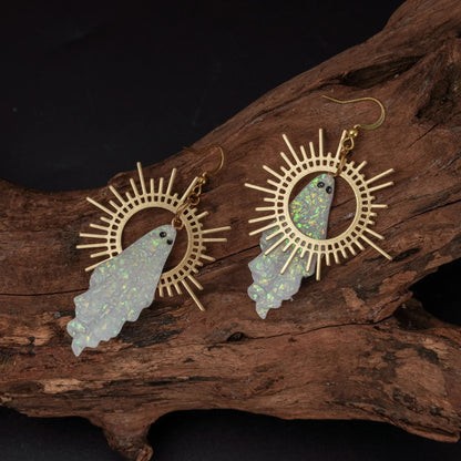 Gothic Sun & Star Ghost Halloween Resin Earrings Punk Women Gift