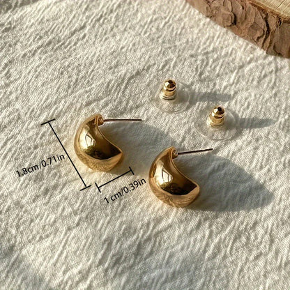 Punk Geometric Water Drop Stud Earrings Hollow Tear Drop Jewelry