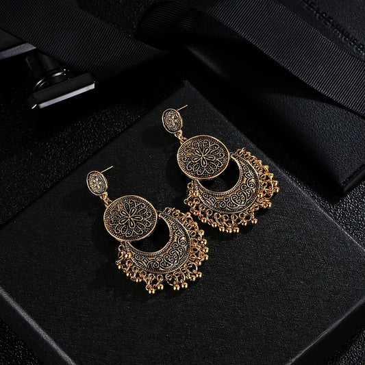 Vintage Bohemian Round Drop Earrings for Women