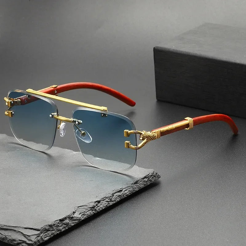 Fashion Rimless Pilot Sunglasses Square Driving Eyewear Unisex