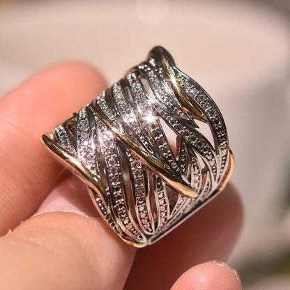 Fashion Jewelry 925 Sterling Silver Ring Inlaid Crystal Zircon Ring For Woman Charm Jewelry Gift