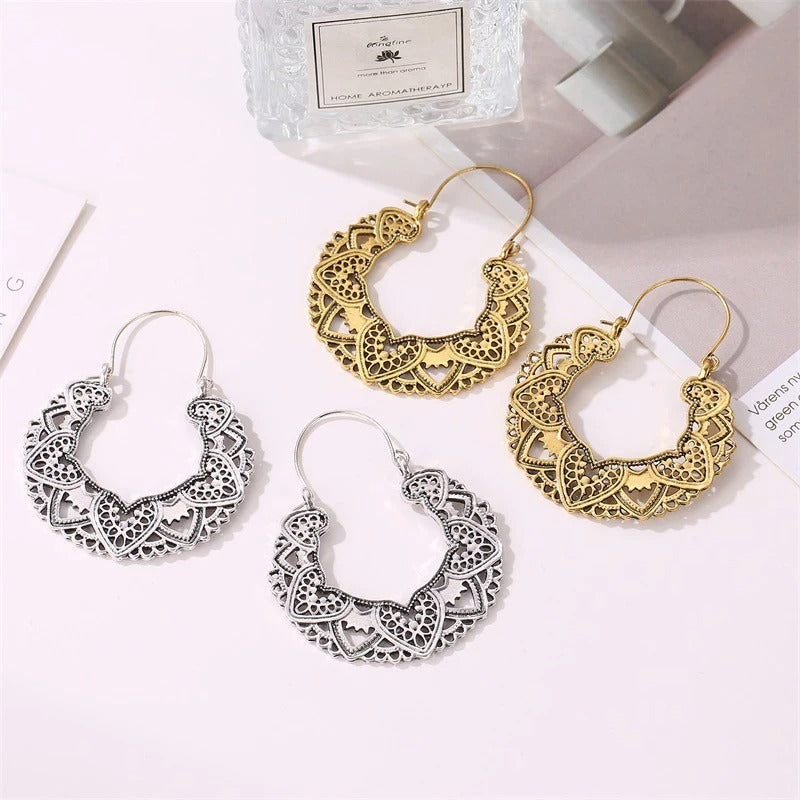 Indian Tribal Hoop Dangle Earrings Women Fashion Jewelry
