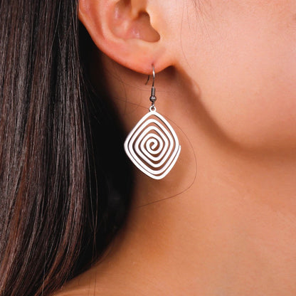 Swirl Geometric Earrings Women Trendy Gold Jewelry Gift