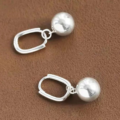 Silver Drop Earrings for Women Geometric Ball Party Jewelry