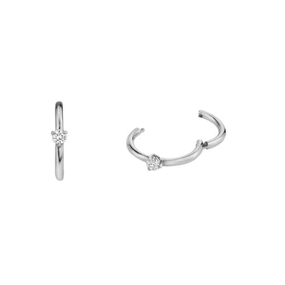 Gold & Silver Circle Huggie Earrings Women’s Korean Jewelry