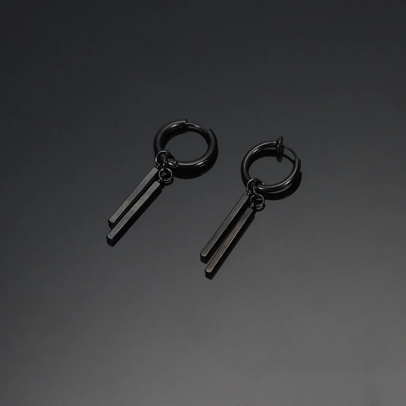 Cool Punk Ear Clip Earrings Men Women Long Stick Pendant