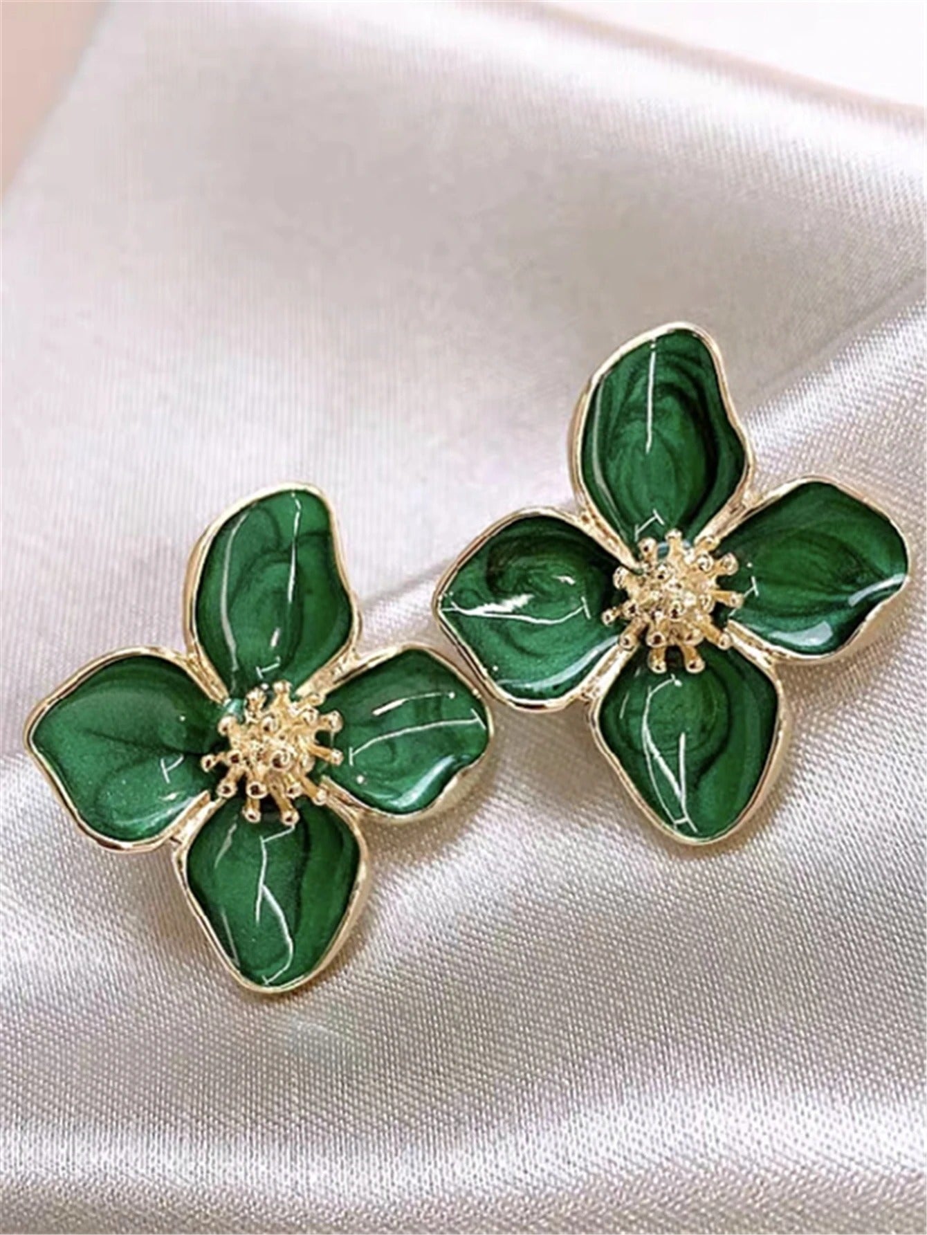 Glaze Flower Stud Earrings for Women Girl Vintage 2025 Fashion Korean Wedding Romantic Jewelry Gifts