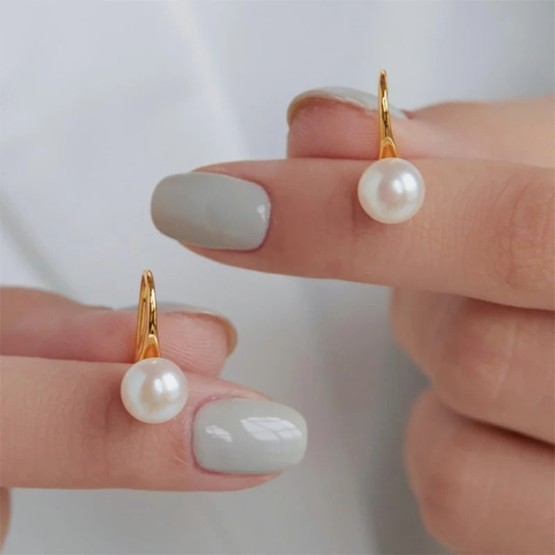 Pearl Stud Earrings for Women Girls Minimalist Elegant Wedding Jewelry