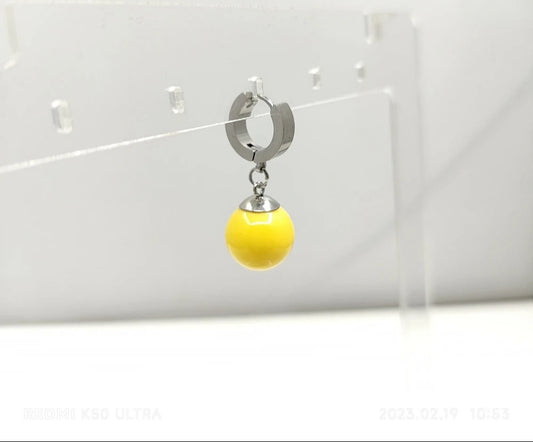Anime cosplay earring Potara earring yellow beads green beads.