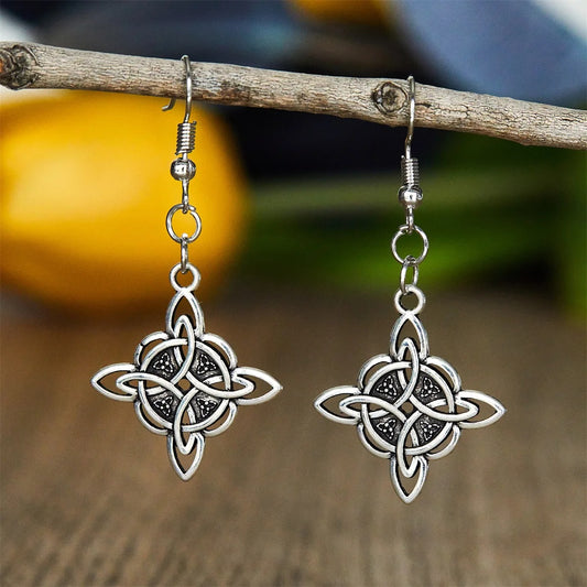 Vintage Witch Knot Earrings Magic Knot Symbol Earring for Men Women Celtic Knot Jewelry Gifts