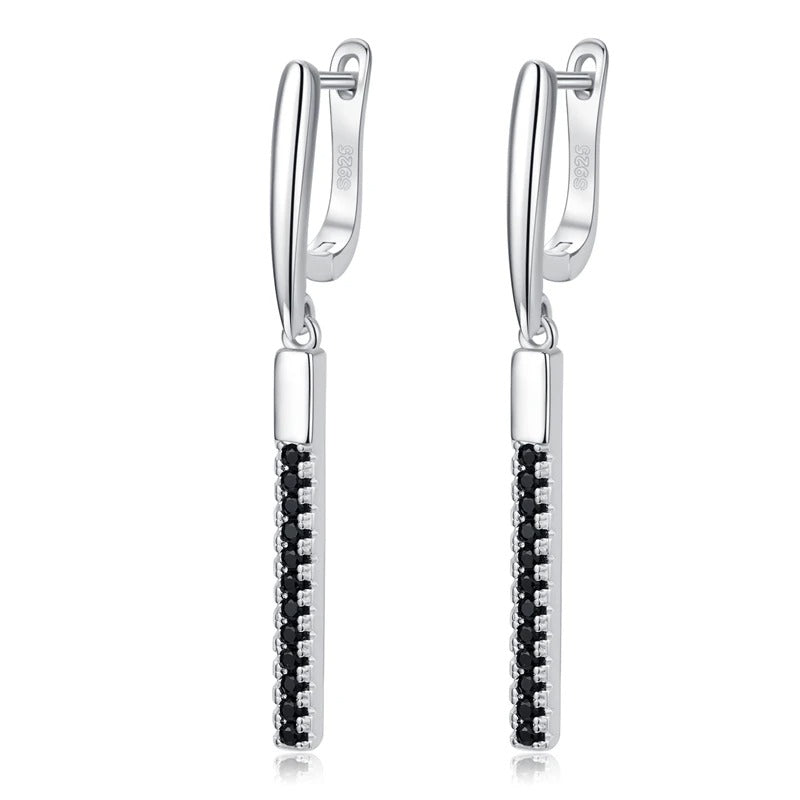 2025 New Hoop Earrings for Women Classic Silver Color Trendy Spinel Engagement Jewelry