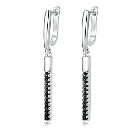 2025 New Hoop Earrings for Women Classic Silver Color Trendy Spinel Engagement Jewelry