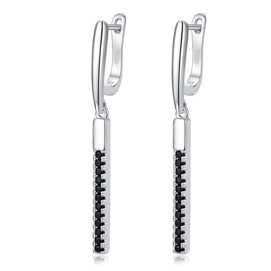 2025 New Hoop Earrings for Women Classic Silver Color Trendy Spinel Engagement Jewelry