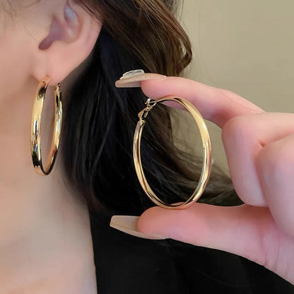 Trendy Oversized Circle Hoop Earrings Fashion Statement Jewelry