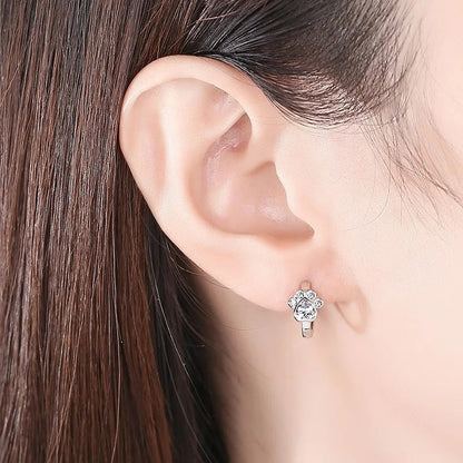 Colorful Copper Zirconia Cat Dog Paw Hoop Earrings Women Jewelry