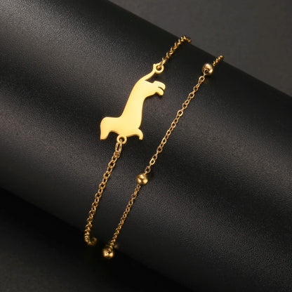 Cazador Dachshunds Sausage Dog Double Layer Bead Bracelet Women