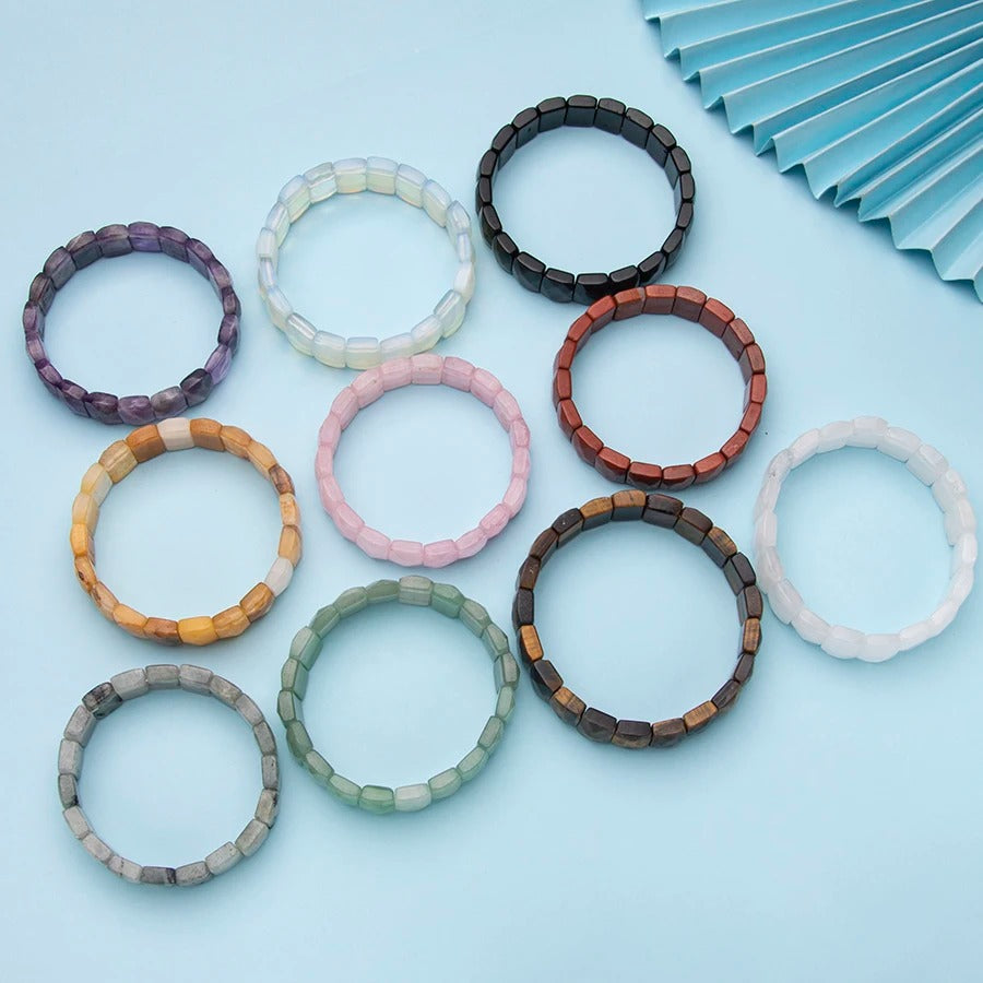 Creative Natural Stone Crystal Obsidian Tiger Eye Hand Bracelet