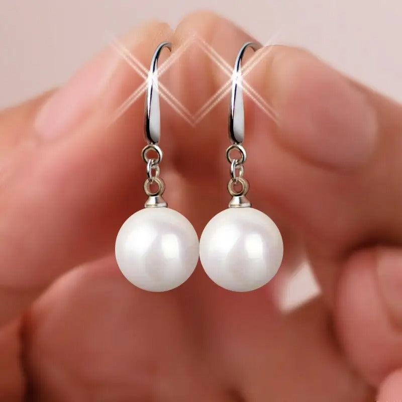 New Pearl Red Drop Earring for Women Fancy Colorful Simulated-pearl Long Earring Trendy Jewelry Gift