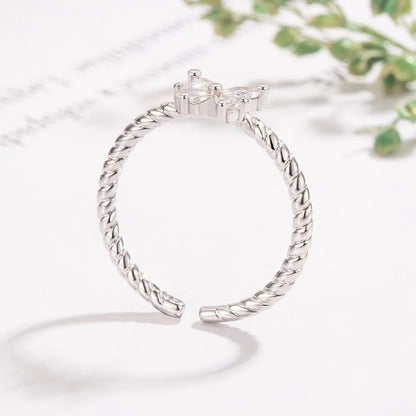 New Zircon Adjustable Butterfly Rings For Women Geometric Minimalist Wedding Ring Engagement Couple Jewelry Party Gift