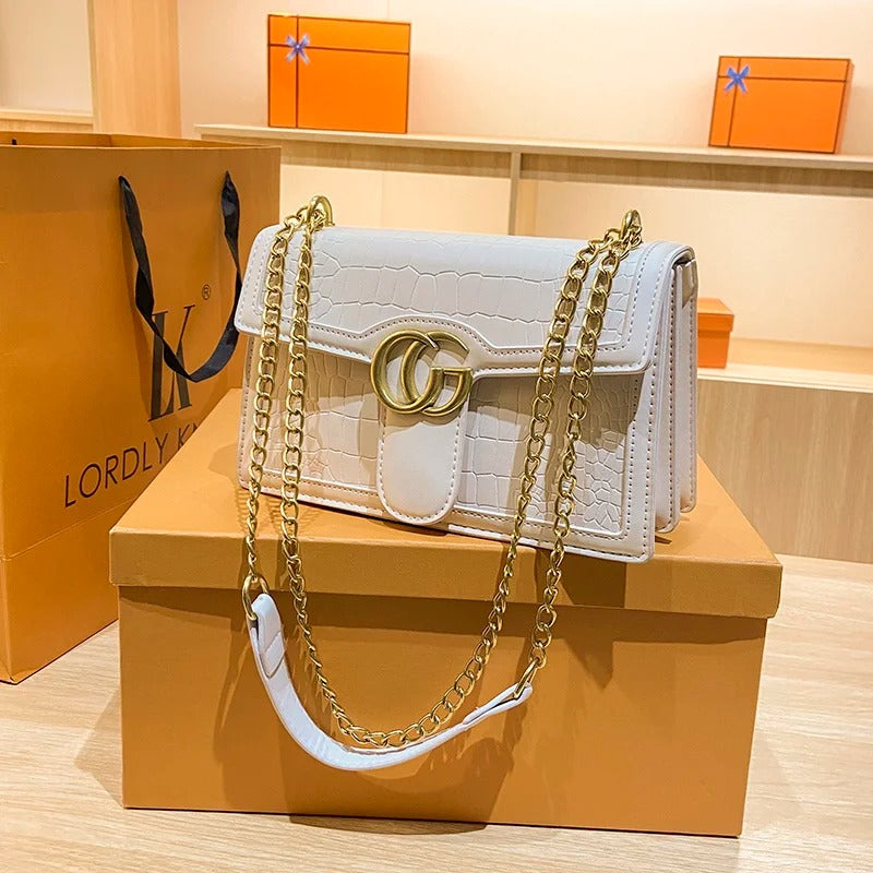 Luxury Crocodile Print Tote and Crossbody Bag for Women