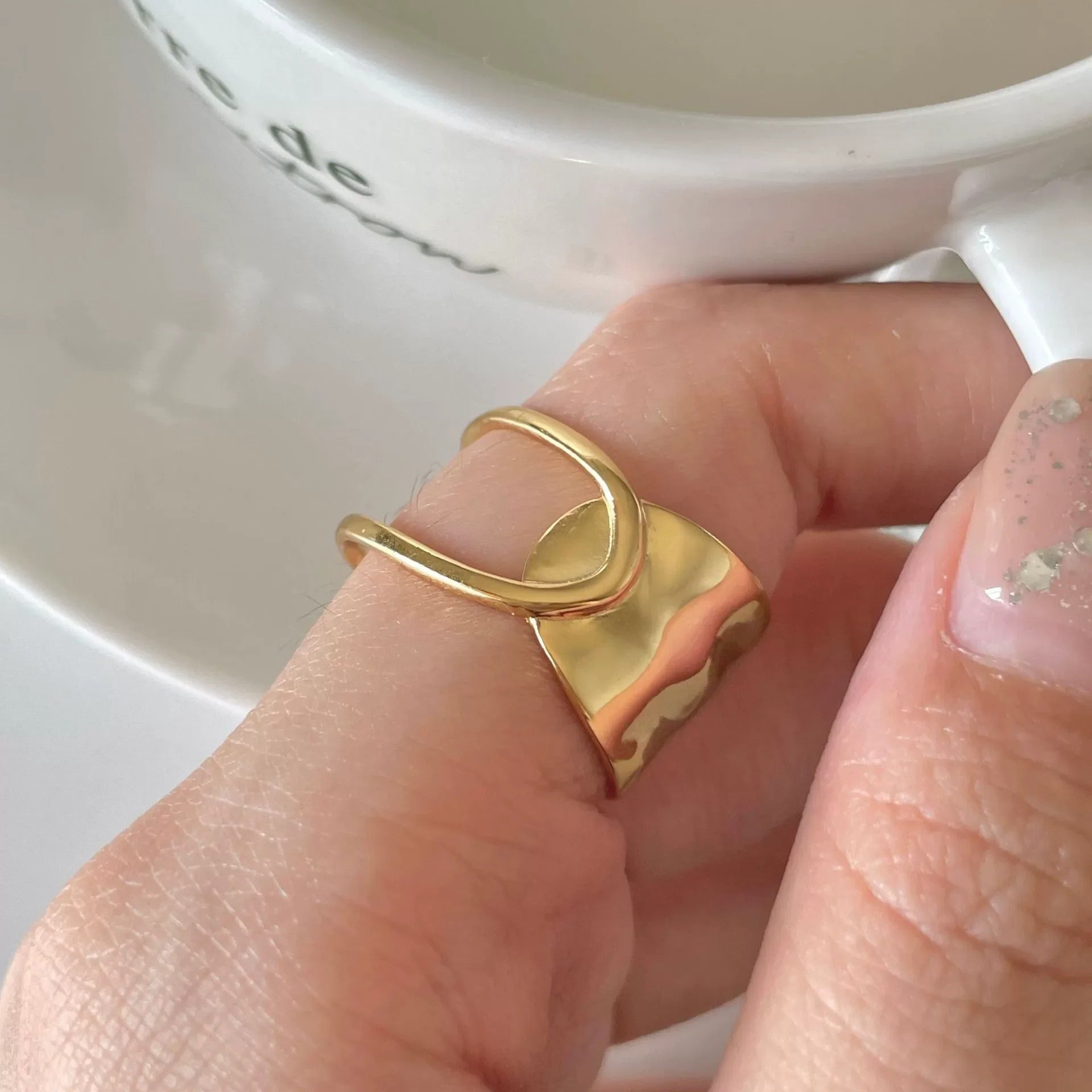 Sterling Silver Irregular Ring for Women Geometry Versatile Minimalism Accessories Jewelry Gift