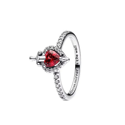 Red Heart Silver Ring Women’s Valentine & Wedding Jewelry