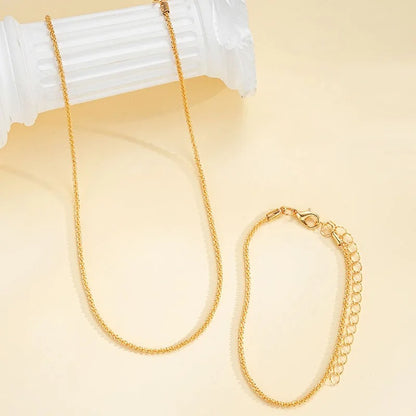 Shiny Clavicle Chain Necklace & Bracelet Set Women’s Party Jewelry