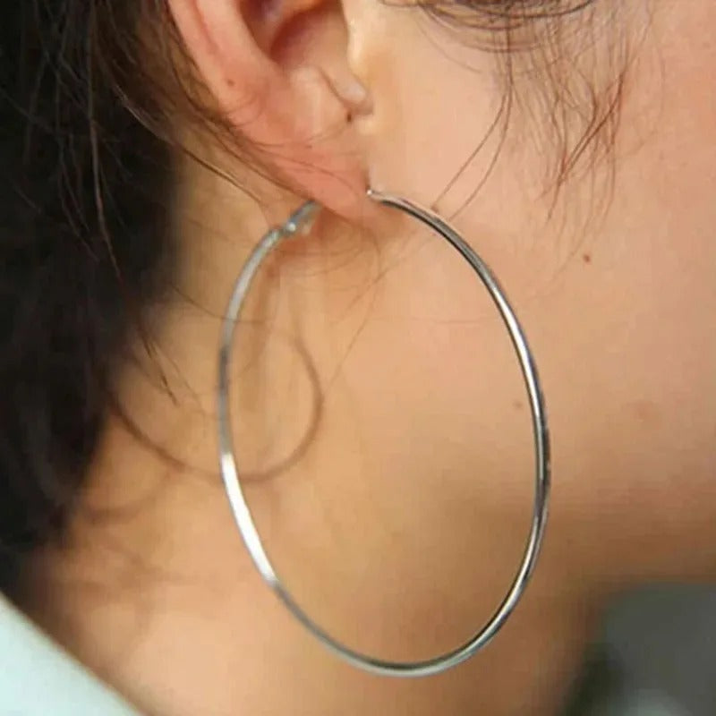 Circle Hoop Earrings for Women Men, Stainless Steel Ear Ring Fashion Jewelry Gift