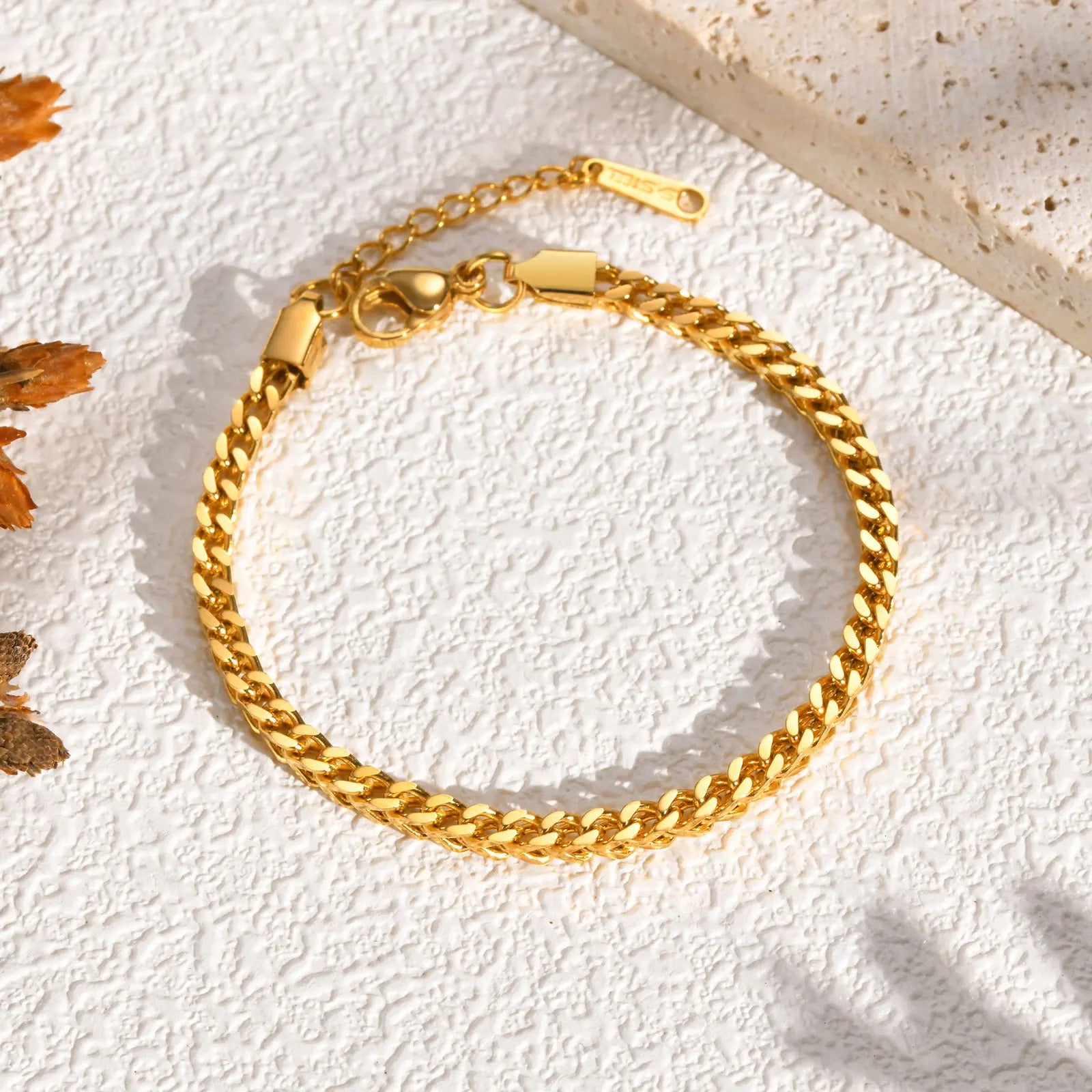 Square Keel Chain Bracelet for Women, Stainless Steel Gold Color Punk Bracelets, Fashion Jewelry Gift