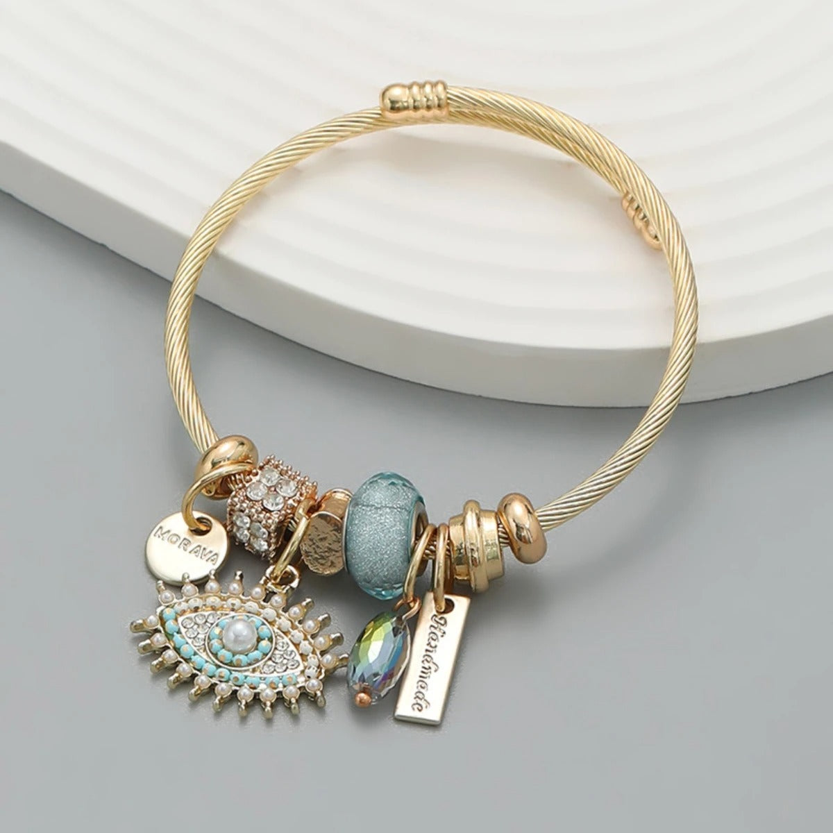 Stainless Steel Beaded Love Bracelet Trendy Women’s Jewelry