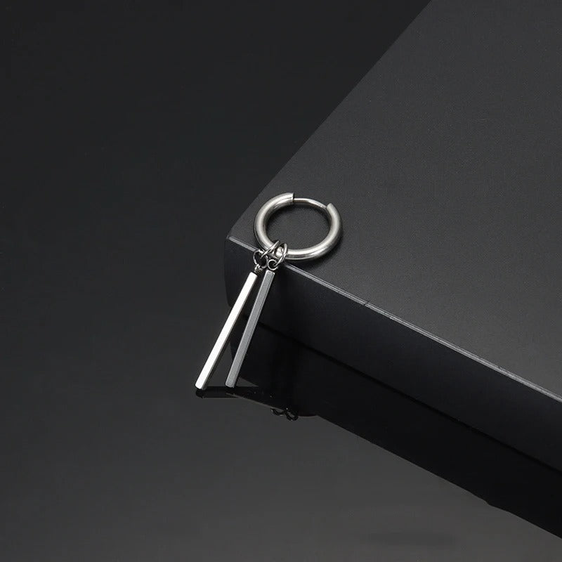 Titanium Steel Punk Cool Men Women Ear Clip Stud Earrings Long Stick Pendant Fashion Hip Hop Drop Party Earring
