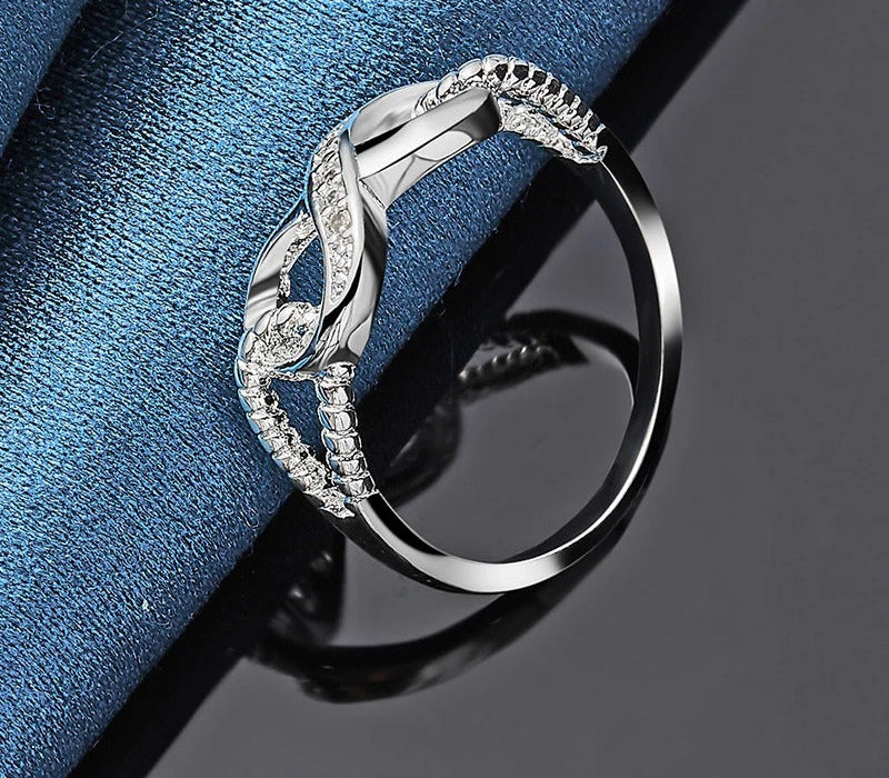 Silver Zircon Wedding & Engagement Ring for Women Couple Jewelry Gift