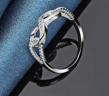 Silver Zircon Wedding & Engagement Ring for Women Couple Jewelry Gift