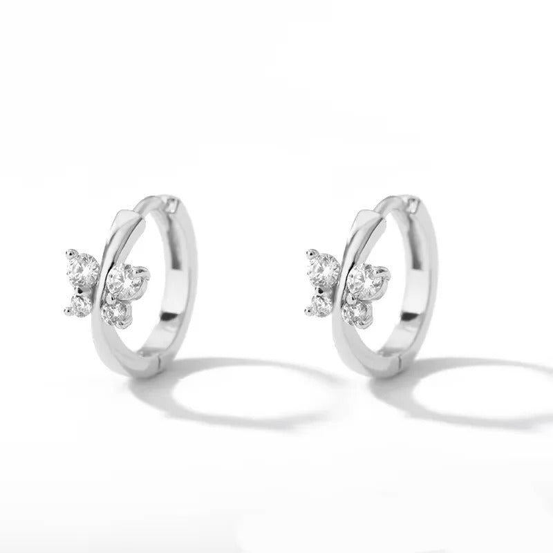New Silver Color Hoop Earrings for Women Girls Luxury Gifts
