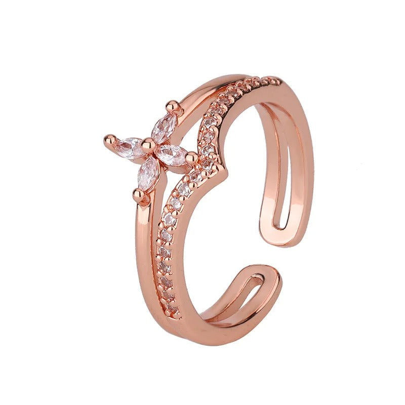 925 Sterling Silver Flower Zircon Wedding Rings For Women Couple Elegant Luxury Jewelry Wedding Argent 925 Jewelry
