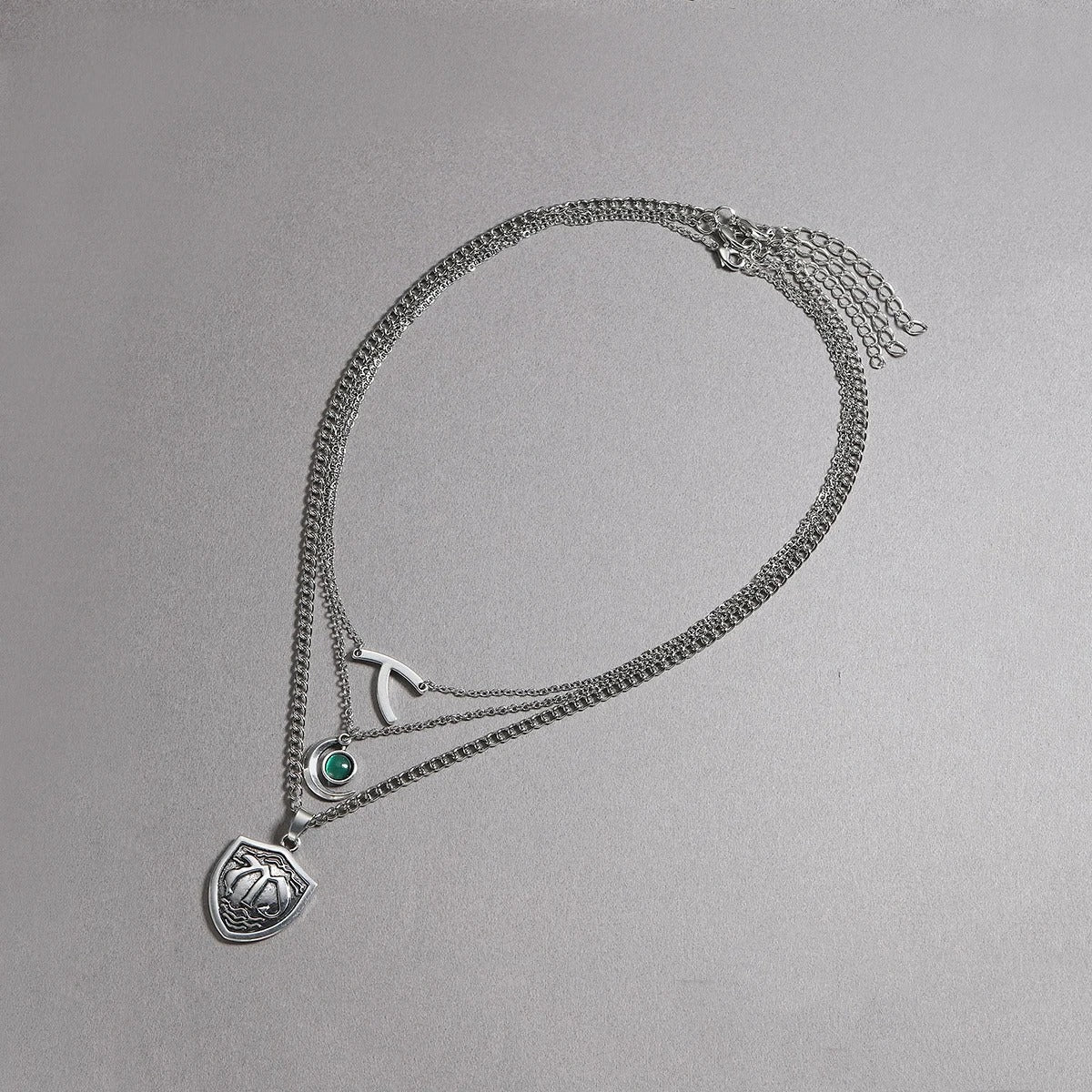 Layered Wishbone Pendant Necklace for Women and Men