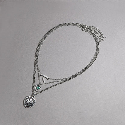 Layered Wishbone Pendant Necklace for Women and Men