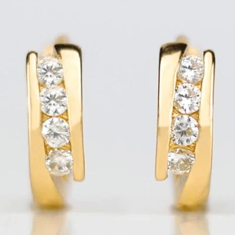 Gold Color Hoop Earrings for Women Daily Wear Statement Ear Circle Earrings Low-key Temperament Versatile Female Jewelry