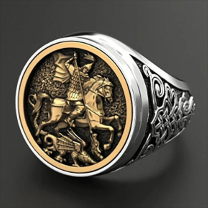 Unique Men’s Knight Horse Dragon Ring Party Jewelry Size 6-13