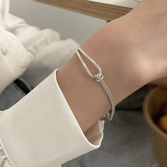 S925 Silver Minimalist Geometric Bracelet – Elegant Women’s Jewelry, Perfect Birthday & Christmas Gift