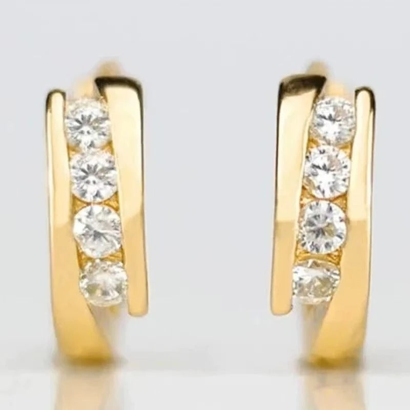 Versatile Gold Hoop Earrings Women Low-Key Temperament Jewelry